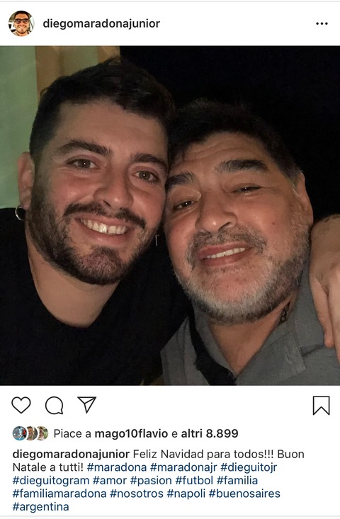 Il primo Natale di Maradona con il nipote Diego Matias